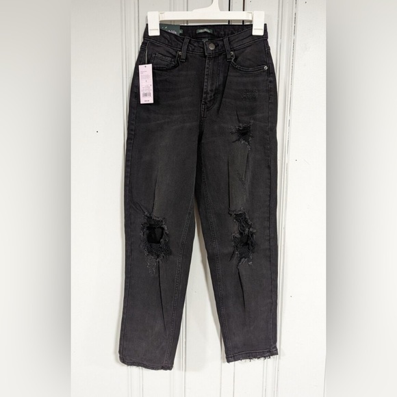 wild fable Denim - Sz 4/27”inseam Wild Fable Super High-Rise Tapered Jean greyish black NWT